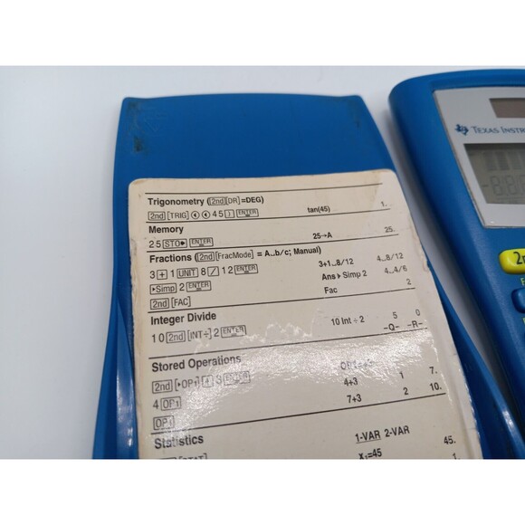 5/$25 Texas Instruments Blue TI-34II Scientific Calculator Battery Works - Picture 3 of 8